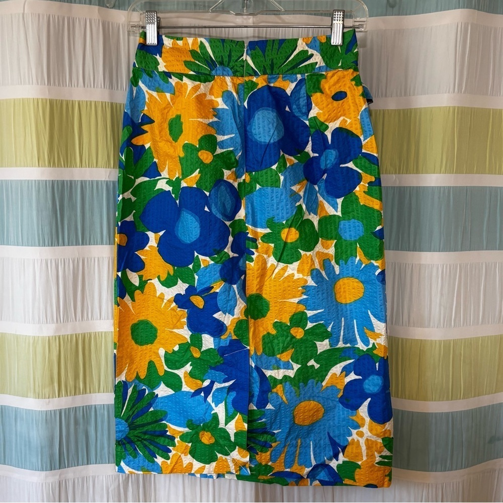 NWT J Crew Puckered Morning Floral Tie Waist Midi Skirt Size 0 Colorful Textured - Picture 5 of 10